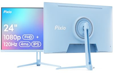Pixio PX246 Wave Blue 24 inch 120Hz Refresh Rate FHD 1080p Resolution IPS Panel 4ms GTG Response Time Gaming Monitor with Adaptive Sync