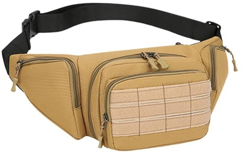 Laufgürtel – Laufgürtel, Bauchtasche, Sport-Fanny-Tasche, Herren-Fanny-Tasche, Wander-Fanny-Tasche, Hüftgürtel, Hüfttaschen, Nylon, praktische Hüfttaschen, kleine Angelausrüstungstaschen, khaki, 45 cm