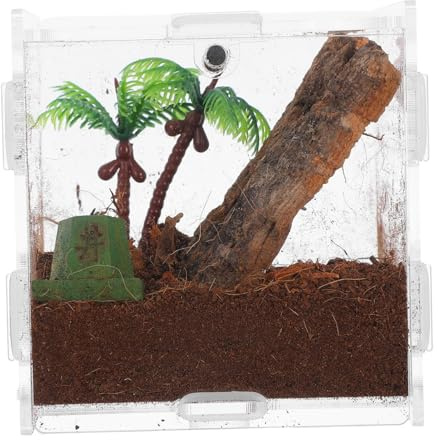HANABASS Hochtransparentes Kleines Spinnen Terrarium Aus Acryl Ausbruchsicheres Reptiliengehege Für Springspinnen Vogelspinnen Und Futterinsekten Platzsparend Und Übersichtlich Für Kleintiere