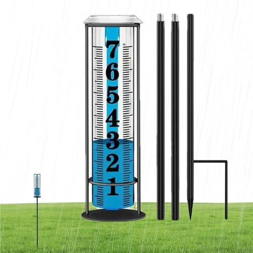 1 x pluviometro – Stazione Meteo da Giardino | Misuratore della Pioggia | Misuratore del Livello 'Acqua all'aperto in PVC | Strumento di misurazione Trasparente Regolabile per terrazze terrazze
