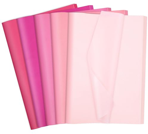 woric 60 Sheets Pink Tissue Paper, 35 x 50 cm, 5 Shades for Gift Wrap