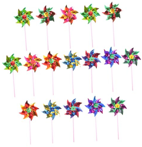 Uonlytech Lot de 20 Moulins à Vent à Monter Soi-même pour Garçon et Filles, Petites Hélices en Plastique Multicolores, Légers et Décoratifs pour Jardin, Cour et Extérieur Couleur Aléatoire