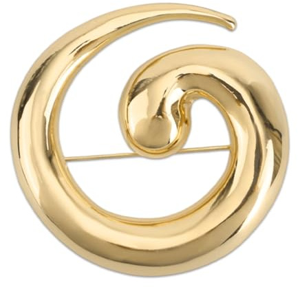 Broche de Caracol Redondo para Mujer & Hombre, Alfiler de Solapa Dorado Espiral Grueso Joya Minimalista Accesorio para Vestido Traje Camisa Ceremonia