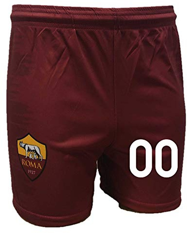 Generico Pantaloncini Calcio per Tifosi Giallorossi Prodotto Ufficiale Replica Autorizzata - Personalizzabile con Il Tuo Numero Preferito - Taglie da Bambini e Adulti (IT, Testo, S, Rosso)