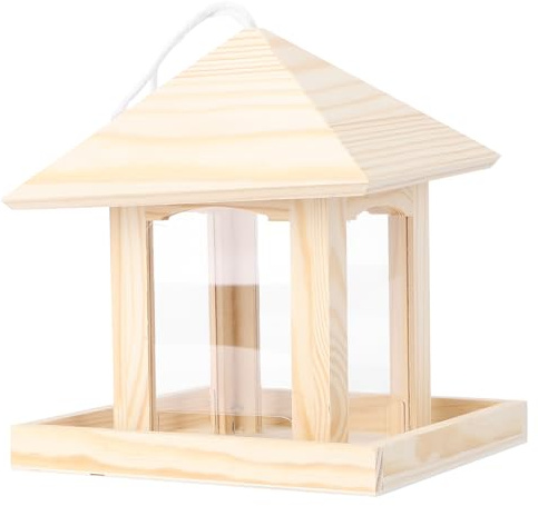 ELEOUTI Vogelfutterbehälter zum Aufhängen im Garten Dekoratives Vogelfutterhaus mit Einfachem Hängedesign für Lerchen und Kanarienvögel