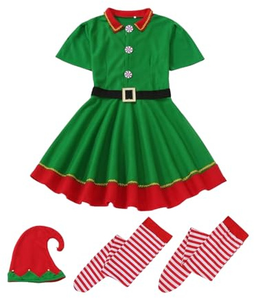 Rechory Ensemble de figurines de Noël | Jolie robe de Père Noël classique pour garçons et filles, costume pour Noël, anniversaire, spectacle, défilé, étudiants, élèves