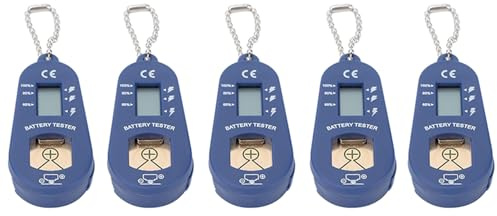 ISTOVO 5X Knopf Batterie Tester, SchlüSsel Bund Tasche, Tragbarer und Leichter Batterie Tester Zur ÜBerprüFung der Verbleibenden Batterie Leistung