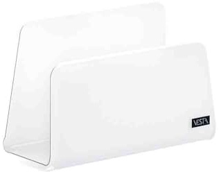 VESTA Portatovaglioli verticale Like Water - Bianco satinato - 13x6x8,5 cm - Cristallo acrilico - Made in Italy