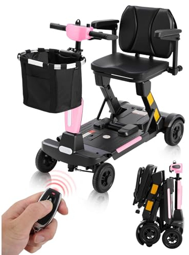 Ecomobi MS02F Ultra Auto-Folding Mobility Scooters for Adults 5 mph, 53 lbs Lightweight Electric Wheelchair, 43 Turning Radius, 330 lbs Capacity