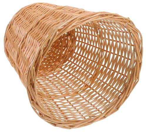 VICASKY Corbeille à Papier en Osier Naturel Tressé la Main, Panier Décoratif Résistant à L'usure, Multifonction pour Bureau et Maison, Poubelle Élégante pour Salon, Chambre Cuisine