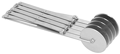 Fafeicy Cortador de Masa de Múltiples Ruedas, Cortador de Masa de Pizza Ajustable de Acero Inoxidable con Ruedas de 5,5 Cm para Hornear en Restaurante de Cocina (de pizza de cinco)