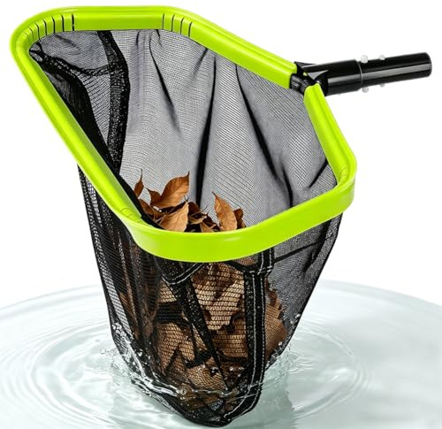 Tutamaz Pool Kescher, Doppellagiges Tiefes Netz, Teichkescher, Professionellen Poolkescher, Bodenkescher Mit Aluminiumrahmen, zum Reinigen von Schwimmbadblättern, Insekten(Keine Stange)