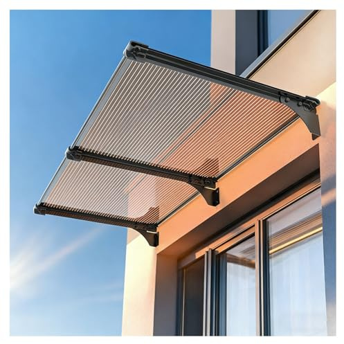 Markis for utomhusbruk, UV-beständig regn- och snösäker husöverhäng, dörrmarkiser i polykarbonat exteriör for uteplats, veranda, däck, fönster(80x220cm/32x87in)
