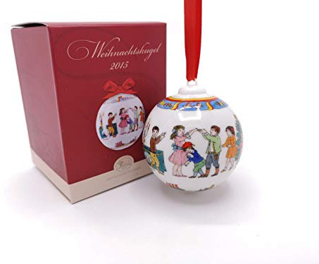 Hutschenreuther Porzellankugel Weihnachtskugel 2015 Kindersingen in Originalverpackung (OVP) - Christbaumschmuck Kugel Porzellan Jahreskollektion 2015