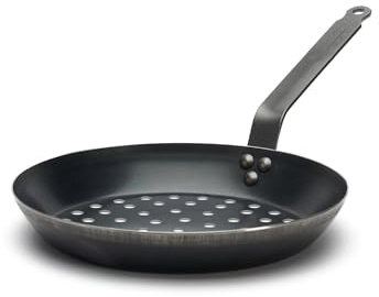 DE BUYER Brown and Vegetable Frying Pan #Outdoor Perforated with Tail Ø 28