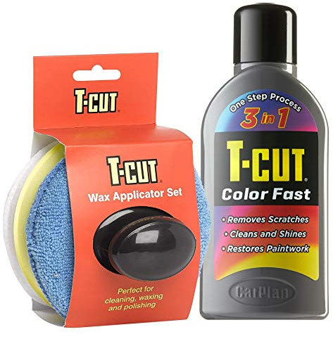 T-Cut Grey Scratch Remover Color Fast Paintwork Restorer Car Polish - 500ml plus a Wax Applicator Set with Handle * 13 Colours Available