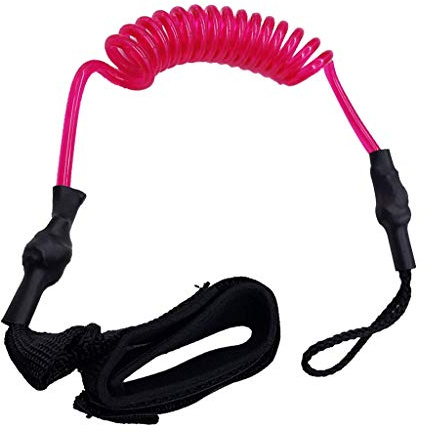 Inzopo Correa de tabla de surf en espiral de 1,2 m y 5,5 mm, para patas y muñequera, multiuso y resistente, color rojo rosa
