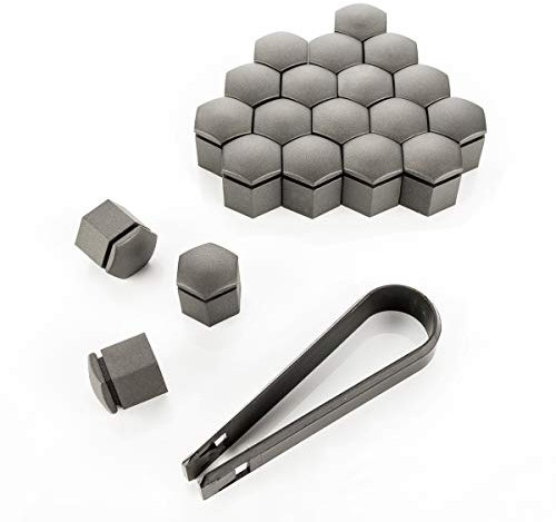 LST 20x Sechskant Felgen Radschraube Abdeckkappen Kappen Set 19 mm grau Matt