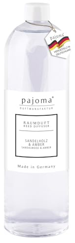 pajoma® Raumduft Nachfüllflasche Sandelholz & Amber 1000 ml | Nachfüller für Lufterfrischer | intensiver und hochwertiger Duft in Premium Qualität