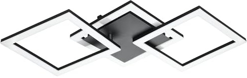 EGLO connect.z Smart-Home LED Deckenlampe Paranday-Z, ZigBee | App und Sprachsteuerung Alexa, Lichtfarbe einstellbar (warmweiß-kaltweiß), dimmbar, Deckenleuchte schwarz weiß, 65 x 31 cm