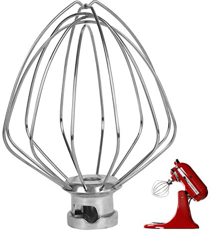 Edelstahl Schneebesen Kompatibel für K-i-t-c-h-e-n-a-i-d, Profi-Schneebesen Zubehör für K-i-t-c-h-e-n-A-i-d Küchenmaschinen, 6-Drahtiger Schneebesen-Ersatzaufsatz für K-i-t-c-h-e-n-a-i-d