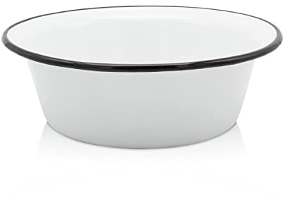 Krüger Emaille Schüssel Weiß Ø 24 cm (2,0 L) | Küchenschüssel | Für Salate, Teige & Servieren | PFAS-frei | Schnitt- & kratzfeste Emaille | Spülmaschinengeeignet | Geschmacksneutral
