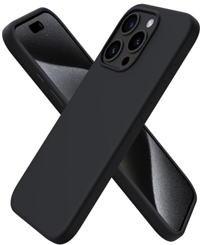 ORNARTO für iPhone 15 Pro Hülle aus Silikon 6,1 Zoll - Schwarz | Premium Flüssigsilikon, dünne Handyhülle, weich und griffig, tolle Haptik, stoß- und kratzfest, große Farbauswahl