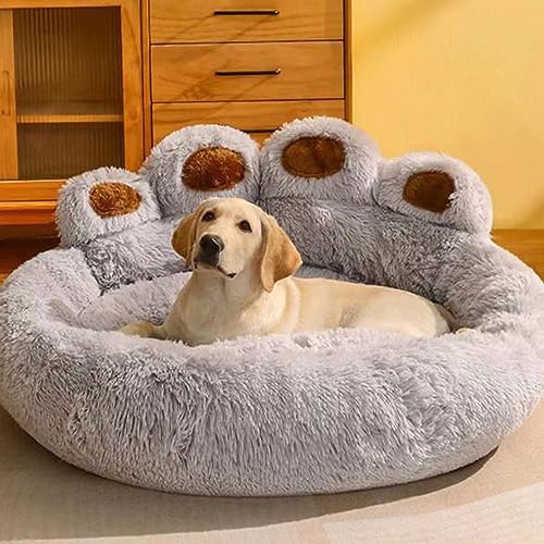 Plüsch Katze Hund Kissen Schlafmatte, Weiche Hunde Katzen Haustierbett Anti-Angst Rutschfest Hundehöhle Bett, Waschbar Warm Katze Hund Beruhigende Pad