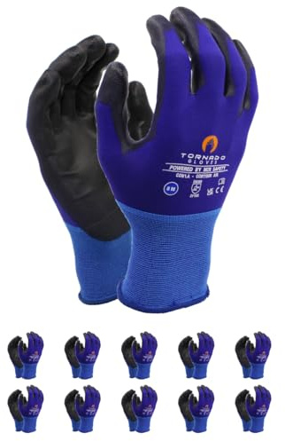 MCR Safety CONTOUR AIR/Premium Montage-Handschuhe/Größe 7, 10 Paar/Blau/Höchste Qualität/Montagehandschuhe/Made in USA/Handschuhe Arbeitshandschuhe