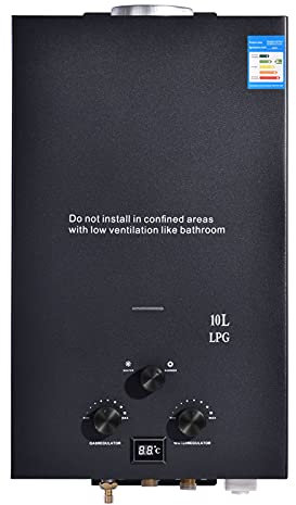 Tankless Gasdurchlauferhitzer, Tragbar LPG Durchlauferhitzer, 10 Liter, 20kW, 50mbar, Campingdusche