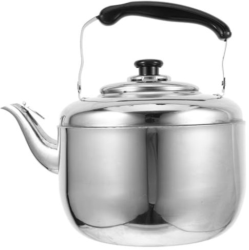 PRETYZOOM 6. 5 L Großer Camping-Wasserkocher Pfeifender Teekessel Edelstahl-Herd- Kaffeekessel Mit Kühlem Griff Metall-Wasserkanne Für Die Büro-Heimküche