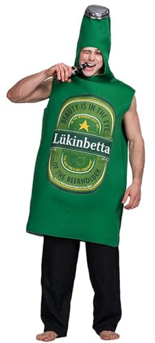 Bier Kostüm Herren Damen Lustig Kostüme Bayerische Lustige Bierflaschen Overall Unisex Bierliebhaber Kleidung Interessante Cosplay Outfit Grün für Oktoberfest Besondere Anlässe Große Größen