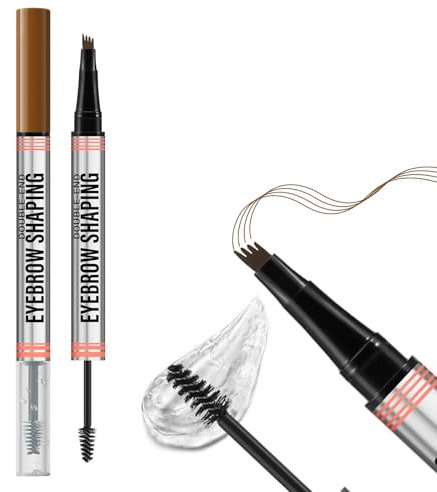 Boobeen 2 en 1 Stylo à sourcils et gel transparent pour sourcils, crayon à sourcils pour microblading et mascara transparent pour sourcils et cils, définition des sourcils pour un aspect naturel.