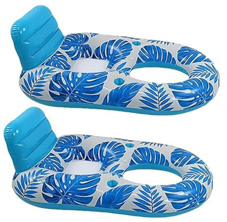 Pool Inflatables,Pool Float Hammock 2 Pack,Pack of 2 4-in-1 Inflatable Water Hammock,Water Hammock,Swimming Pool Float Hammock,Inflatable Pool Floats Rafts for Adults,for Beach,Tanning