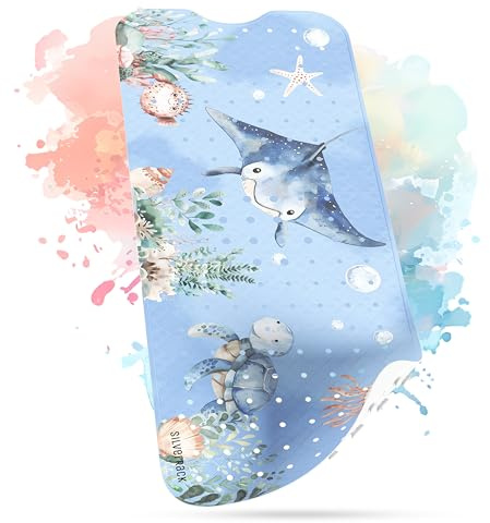 SilverRack Tapis de Bain antidérapant pour Enfant [100 x 40 cm] – Tapis antidérapant pour Baignoire sans BPA – Tapis de Bain pour Enfants – pour bébé et Enfant – Tapis antidérapant