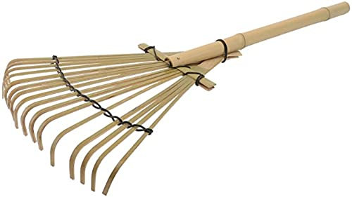 Râteau de jardin en bambou pour nettoyer le fumier du bétail pour balayer les feuilles et ramasser les excréments d'animaux de compagnie