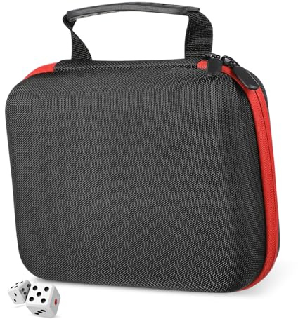 Hohopeti Bolsa Organizadora De Dados Portátil y Compacta para Jugadores, 20x16x6 Cm, Material Compuesto Compartimento Dividido, Cierre De Cremallera, Bolsa para Accesorios De Juegos De Mesa
