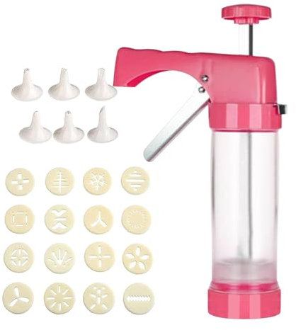 Gebäckpresse Für Spritzgebäck Edelstahl Spritzgebäck Presse Mit 16 Schablonen, 6 Tüllen, Cookies Press Maker Kit Für Kuchen Kekse