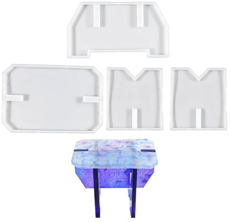 Forma de mesa de resina rectangular resina epoxi moldes de silicona para pequeños diseños de empalme de taburete fácil de resolver molde de manualidades