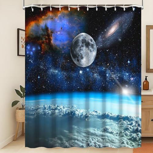 Xiaoterna Galassia Tenda da doccia Spazio esterno Universo Nebulosa Cielo Stellato Tenda da bagno Galassia Stelle nello spazio Pianeti astronomici celesti Tenda da bagno 240x180cm