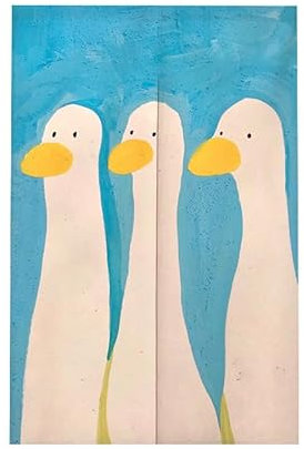 Door Curtains 2X42.5X150Cm Blue Duck Doorway Curtain,Japanese Style, Can Be Used As A Partition,Doorway Curtain For Home Decoration
