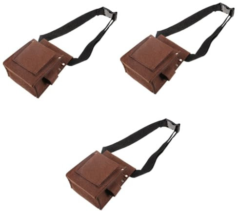 Housoutil 3st Aufbewahrungstasche Für Werkzeuge Werkzeuggürteltasche Werkzeug Gürteltasche Kleiner Werkzeuggürtel Werkzeugtasche Tasche Gadgets Bauwerkzeug Beutel Light Brown Chemische Faser