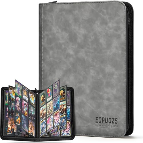 Album di Carte da Collezione, Raccoglitore Carte con Cerniera, 540 Tasche Album Impermeabile, Regalo per bambini e adulti, Grigio (540 Tasche)
