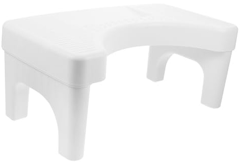 Sgabello da Bagno Bianco in Pp, Gradino per Wc, Design Minimalista | Base Antiscivolo, Facile da Pulire, Struttura Multifunzione per Uso Quotidiano
