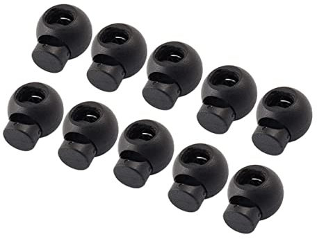 OSALADI 10pezzi Bottone Molla Rotondo in Plastica Nero Fermacorda Fermacorda Per Collare Cintura Imbracatura Zaino Paracord
