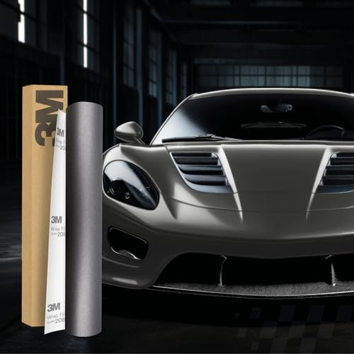 3M 2080 Car Wrapping Folie Selbstklebende Autofolie für Auto Motorrad Boot 3D Lackschutzfolie mit Luftkanälen zum Folieren (M261 Matte Dark Gray, 200 x 152cm)