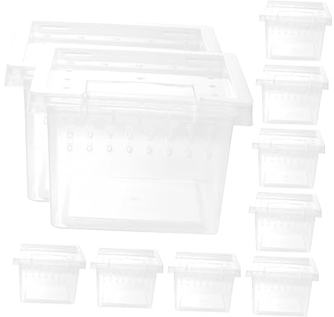 Luxshiny Durchsichtige Reptilienzuchtbox Kunststoff Futterbox Für Kleine Reptilien Terrarium Beobachtungsbehälter Haustierkäfig