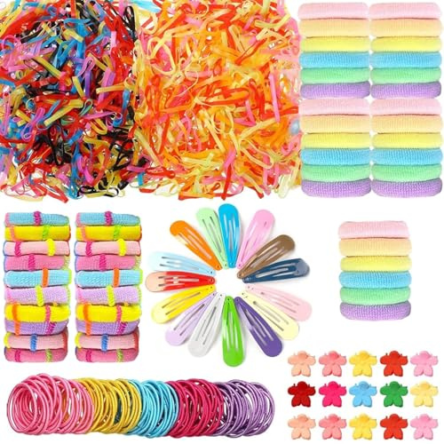 780 PCS Hair Clips for Girls, Durable Metal Snap Hair Clips &Hair Ties in Assorted Colors for Toddlers, Kids & Baby Girls, Cute Barrettes for School, Parties & Daily Wear