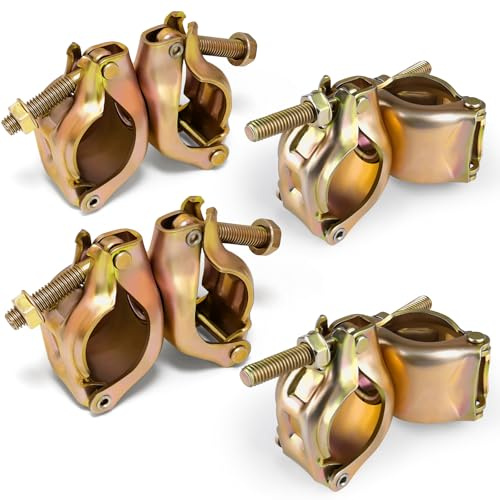 4 pezzi Giunto girevole per ponteggio 48 x 48 mm, morsetto ponteggio con dado di fissaggio, fascetta per ponteggi a 360° per il fissaggio di ponteggi asta di ancoraggio