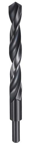 QUARKZMAN Punta Da Trapano 16mm Codolo Ridotto 13mm Rotonda 4241 Acciaio | Rapido Nitrurazione Nera Punto Standard 118°, Per Plastica Legno Rame Alluminio Ferro Metallo Medio Morbido